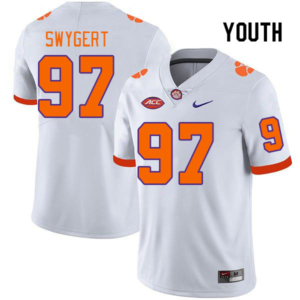 Youth #97 Patrick Swygert Clemson Tigers College Football Jerseys Stitched Sale-White